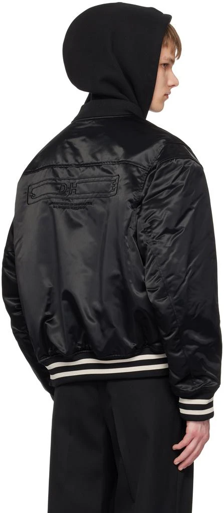 Solid Homme Black Varsity Bomber Jacket 3