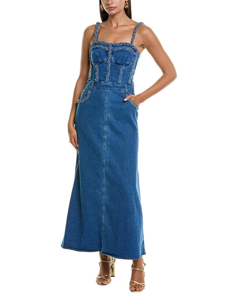 Patbo Braided Denim Midi Dress Patbo Braided Denim Midi Dress