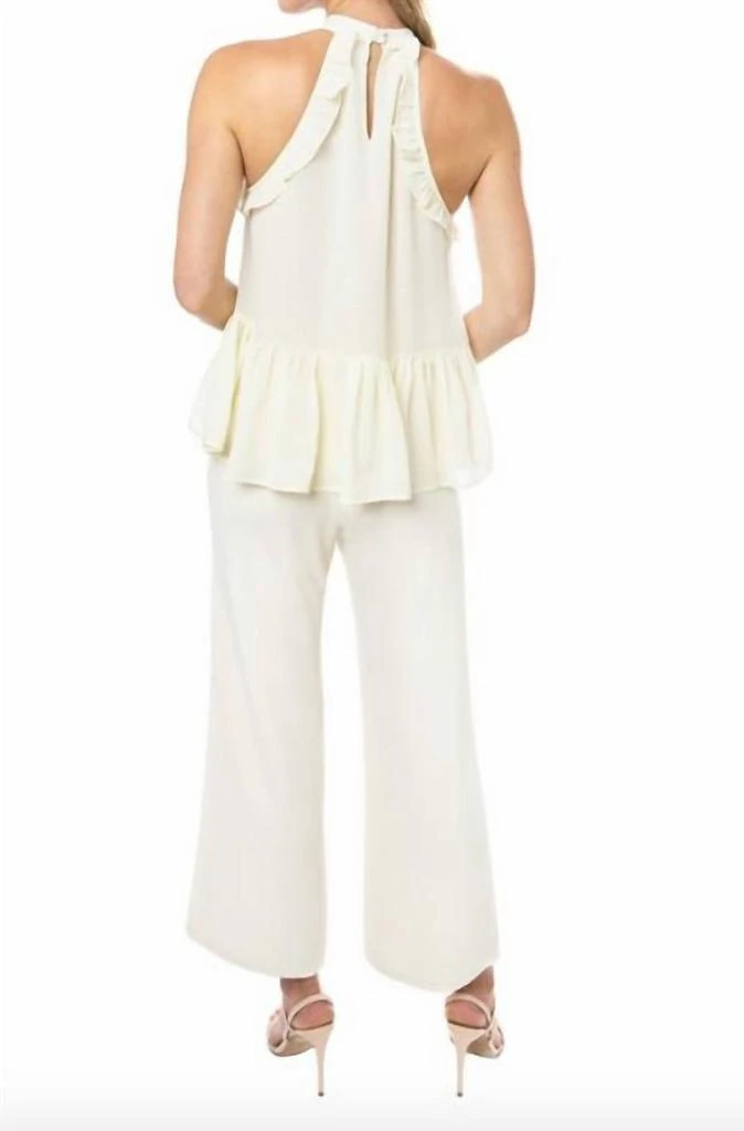 Julie Brown Ruffle Tank Top In Ivory Cream 2
