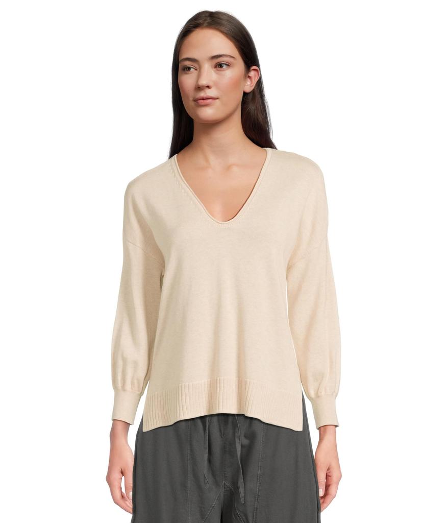 Lilla P 3/4 Sleeve Drop Shoulder Sweater