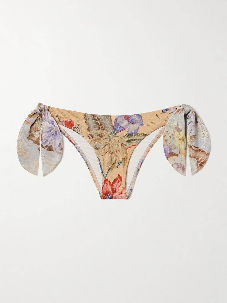 Zimmermann Coco 金属感花卉印花比基尼三角裤
