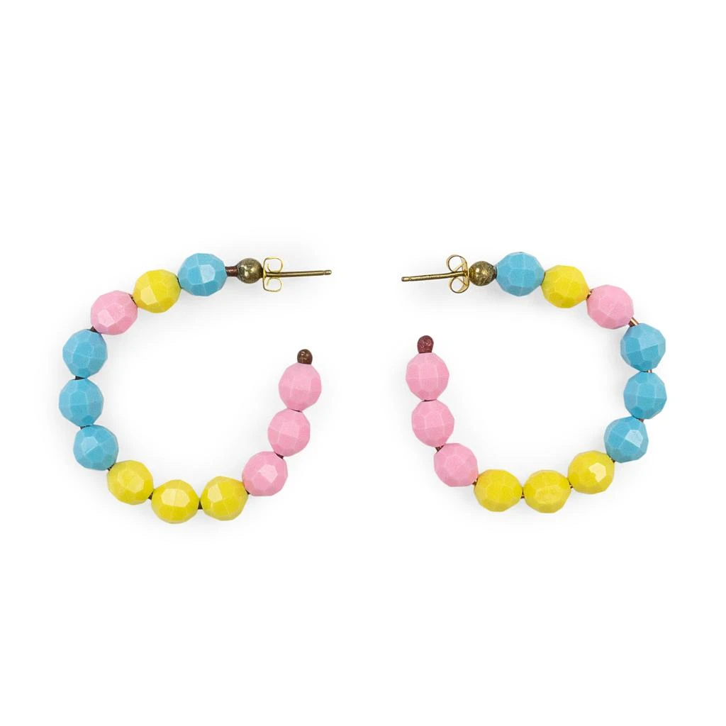 Susan Alexandra MEDIUM BEADED HOOPS MULTICOLOR EARRINGS 3