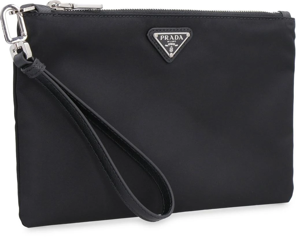 Prada Prada Logo Plaque Zipped Pouch Bag 3