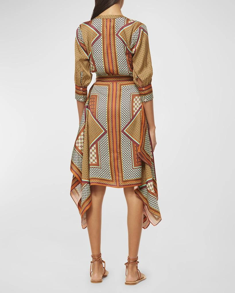 MISA Solmaz Scarf Printed Tie-Waist Midi Shirtdress 3