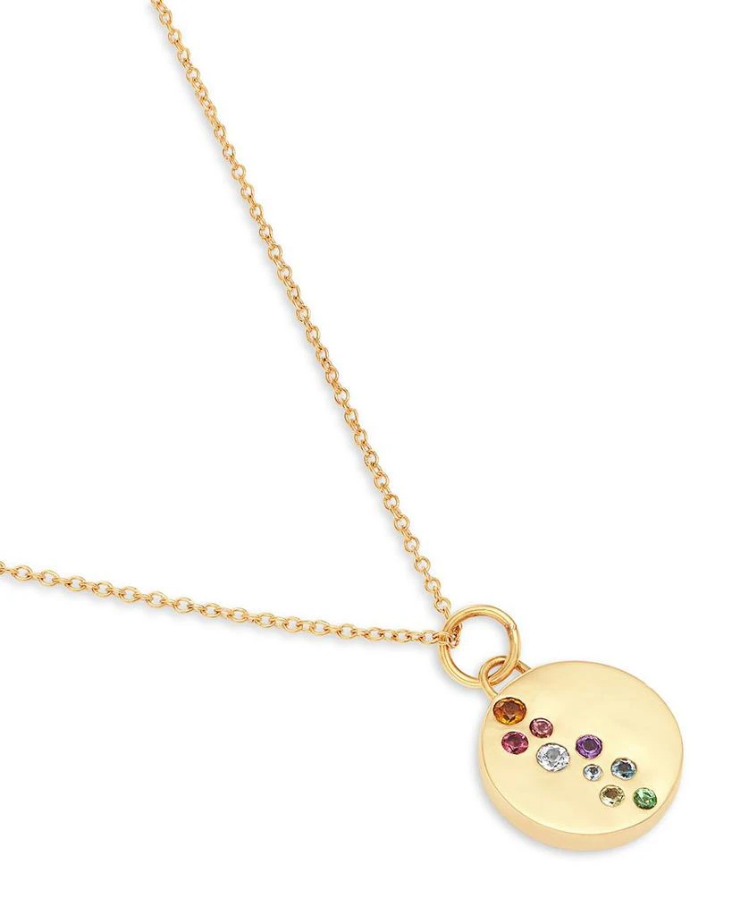 Moon & Meadow Multicolor Gemstone Disc Pendant Necklace in 14K Yellow Gold 3