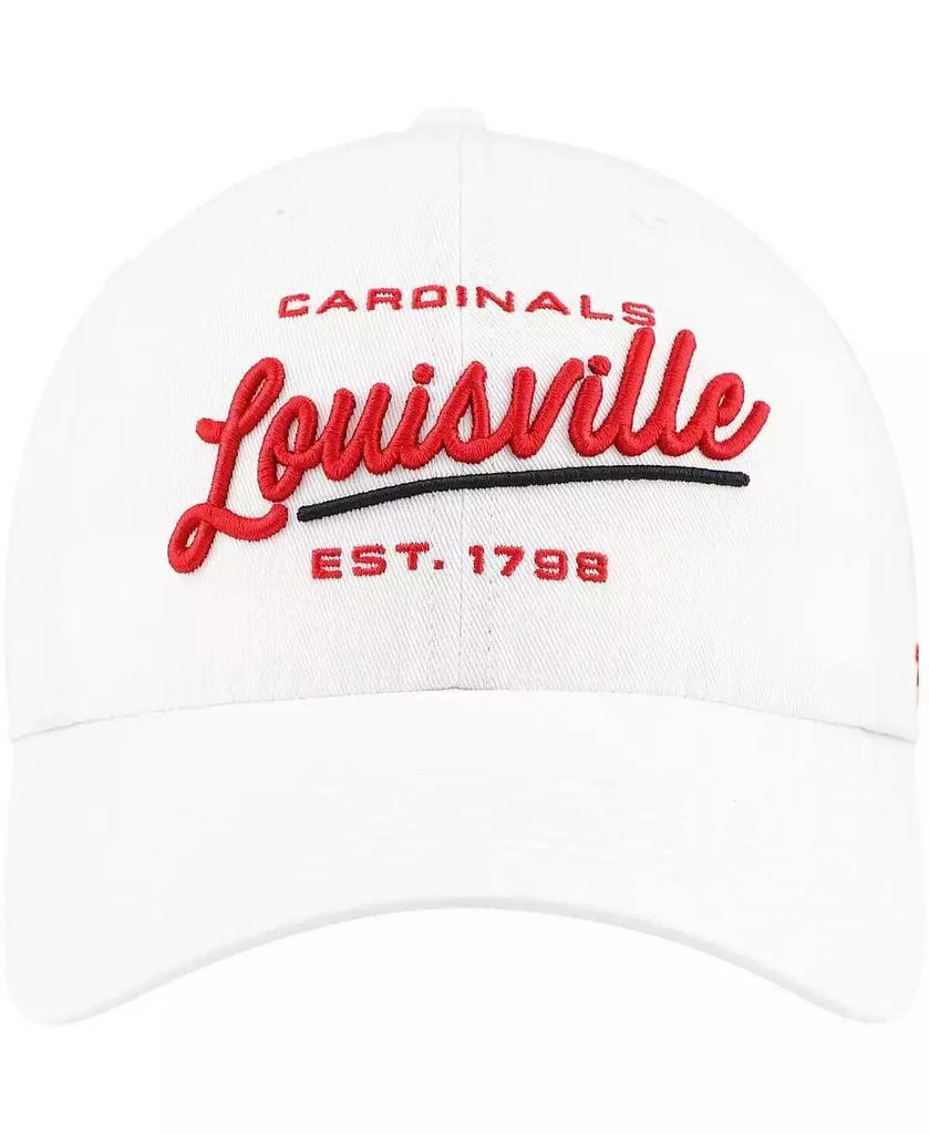 47 Brand Women's White Louisville Cardinals Sidney Clean Up Adjustable Hat 2