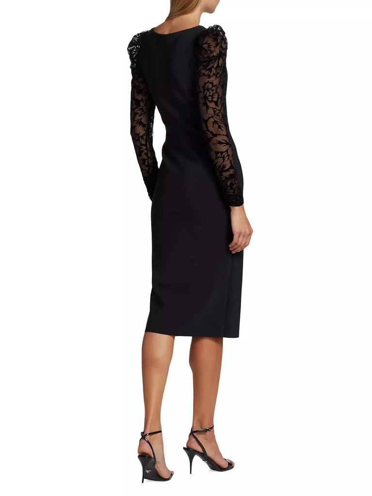 Chiara Boni Inari Lace-Sleeve Cocktail Midi-Dress 5