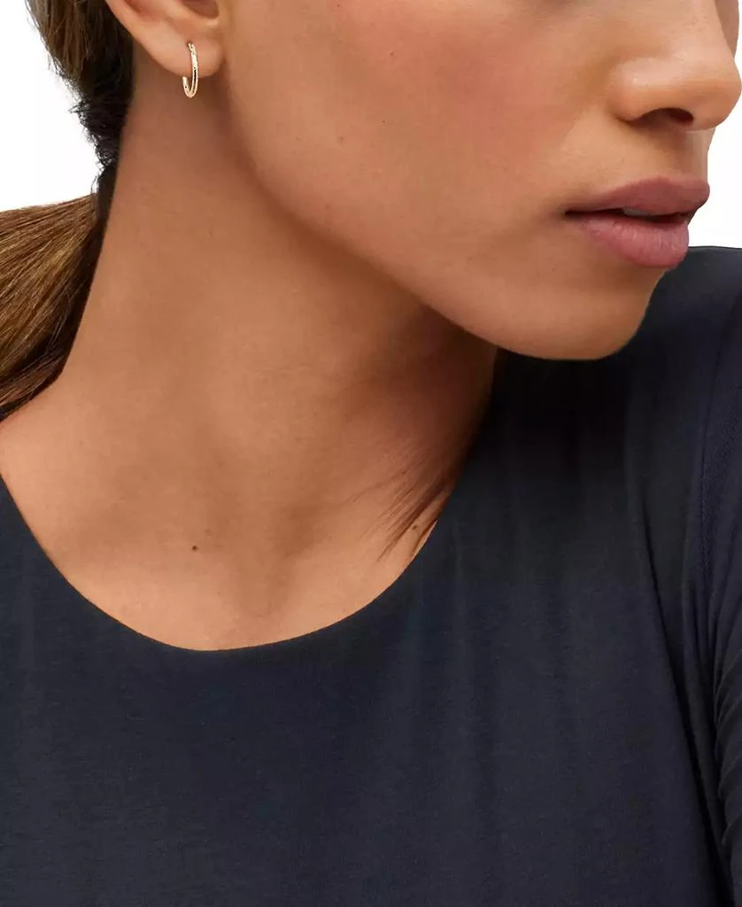 Macy's Bonus Offer: Polished Ribbed Textured Extra Small Hoop