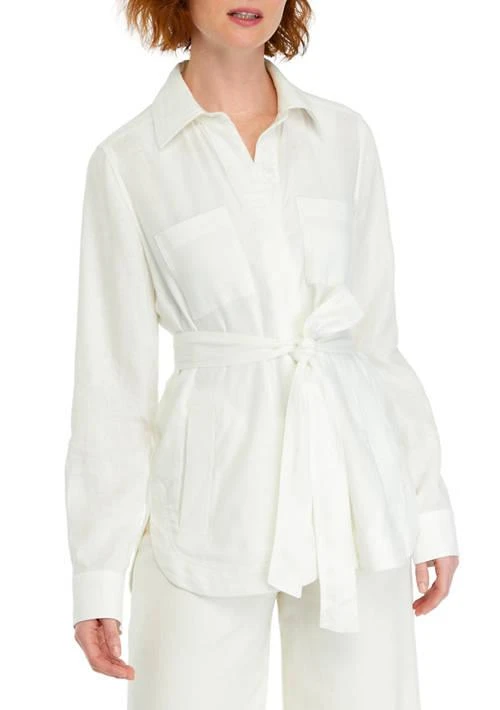 Tahari Women's Linen Shacket