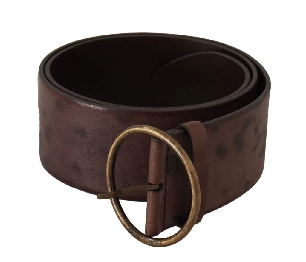 Dolce 
Gabbana Wide Calf Leather Logo Round Buckle Women
s Belt