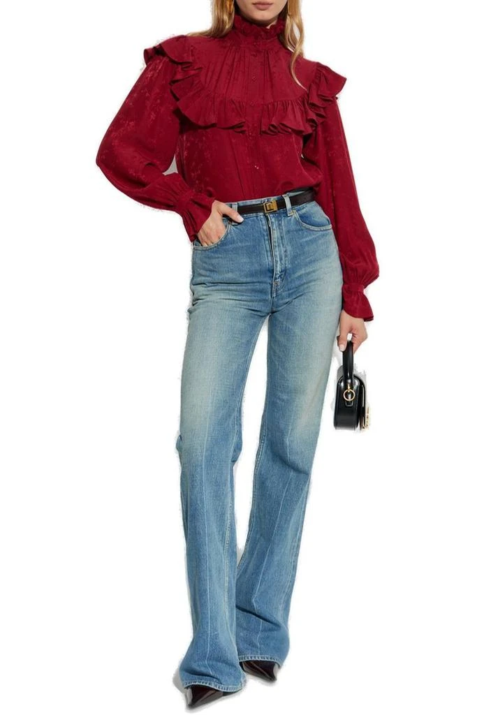 Yves Saint Laurent Saint Laurent Ruffled Button-Up Blouse 4