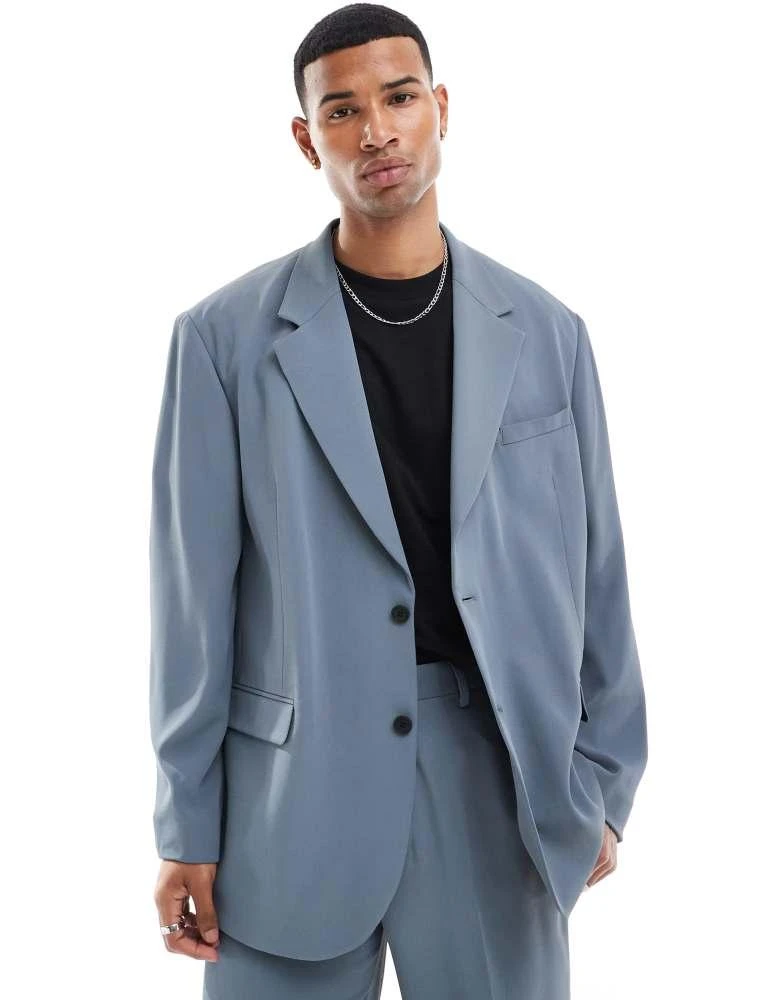 ASOS ASOS DESIGN slouchy oversized suit jacket in blue 1