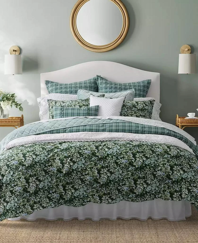 Laura Ashley Bramble Floral Cotton Reversible 7 Piece Comforter Set 1