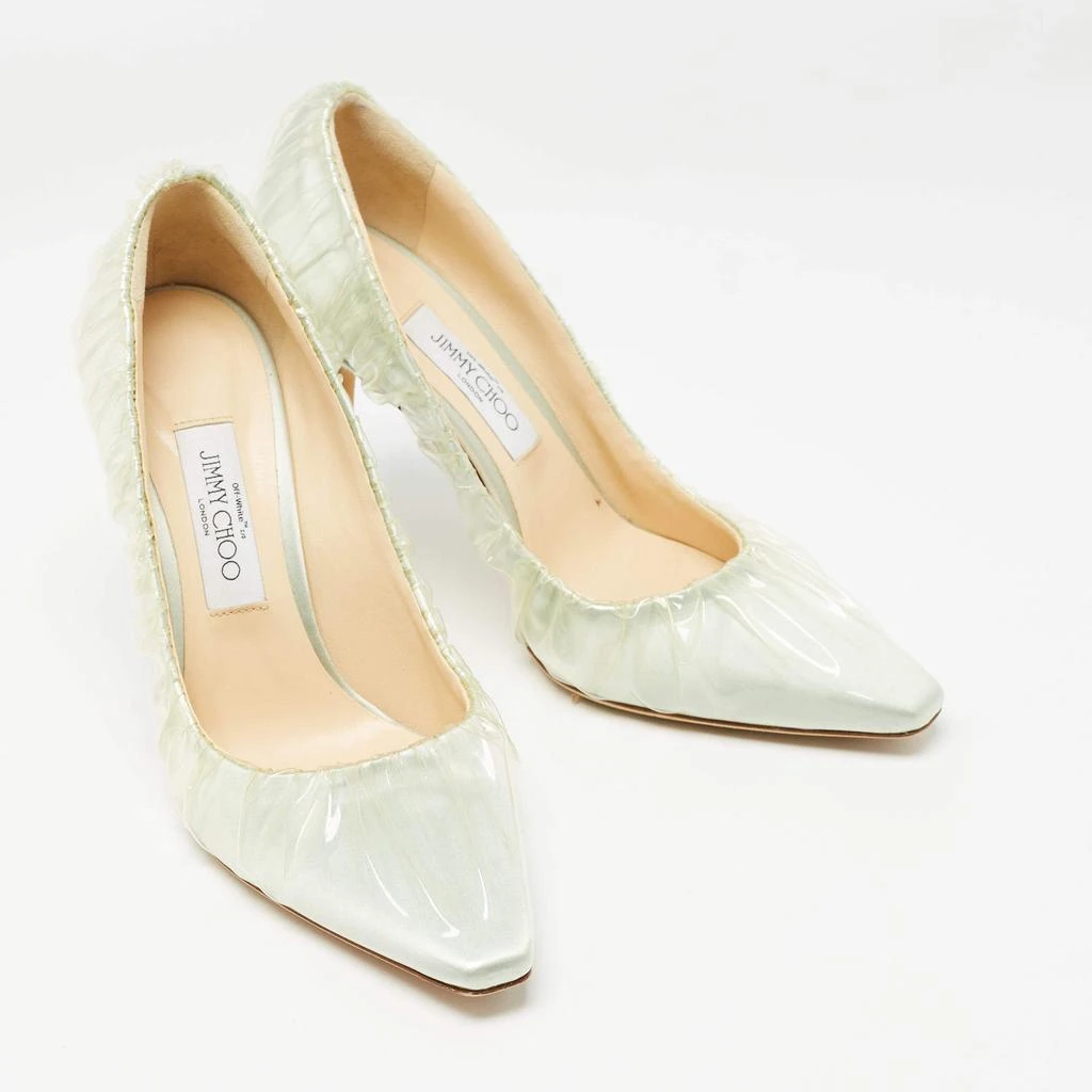 Jimmy Choo Jimmy Choo x Off-White Light Blue Satin and Pleated PVC Anne Pumps Size 39 4