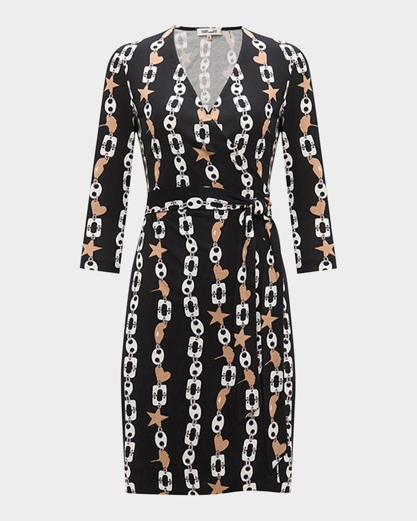 Diane von Furstenberg Julian Chain-Print Mini Wrap Dress