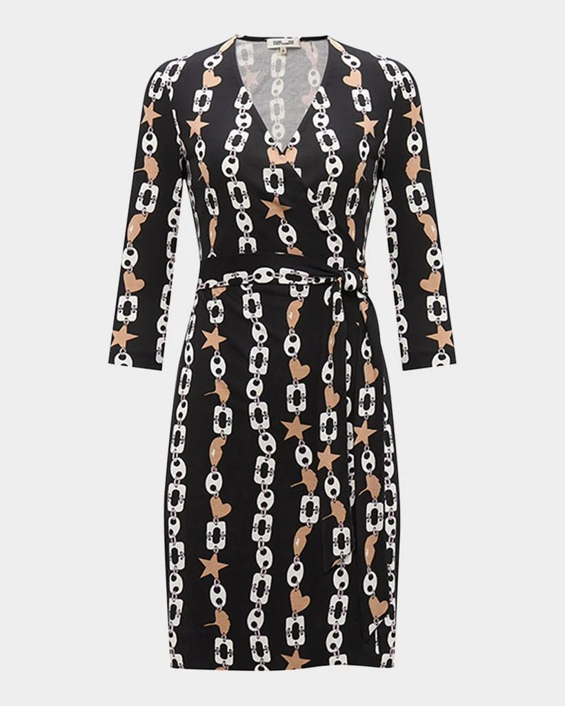 Diane von Furstenberg Julian Chain-Print Mini Wrap Dress 1