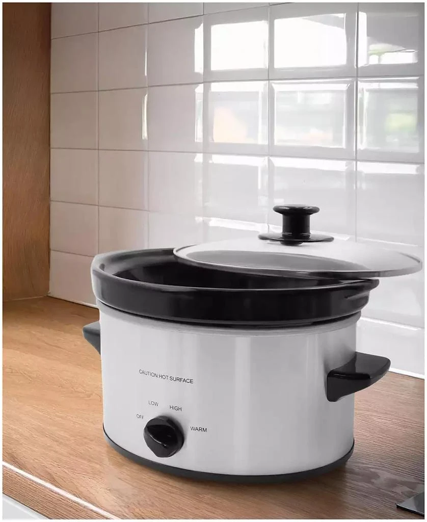 Elite Cuisine 2 Quart Oval Stainless Steel Slow Cooker 3