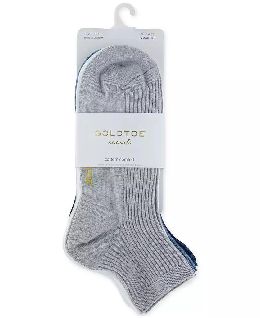 Gold Toe Women's 6-Pk. Simple Ribbed Quarter Socks GTDL0155R06 3