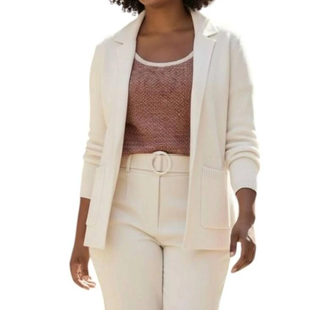 L'Agence L'Agence - One Button Cotton Sweater With Collar