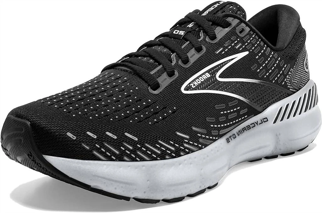 Brooks Women's Glycerin Gts 20 Running Shoes ( B Width ) In Black White