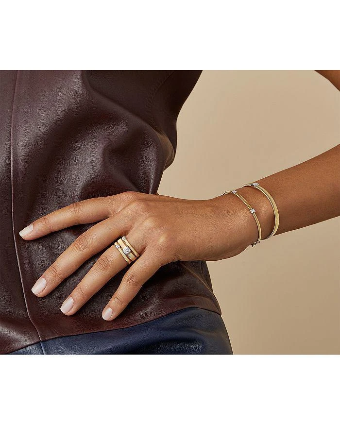 Marco Bicego 18K White 
Yellow Gold Masai Diamond Medium Stackable Bracelet 2