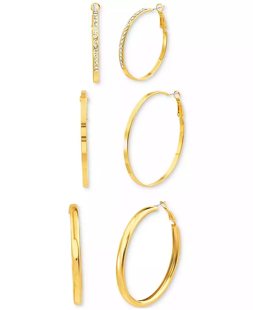 Kensie Gold-Tone 3-Pc. Set Hoop Earrings 1
