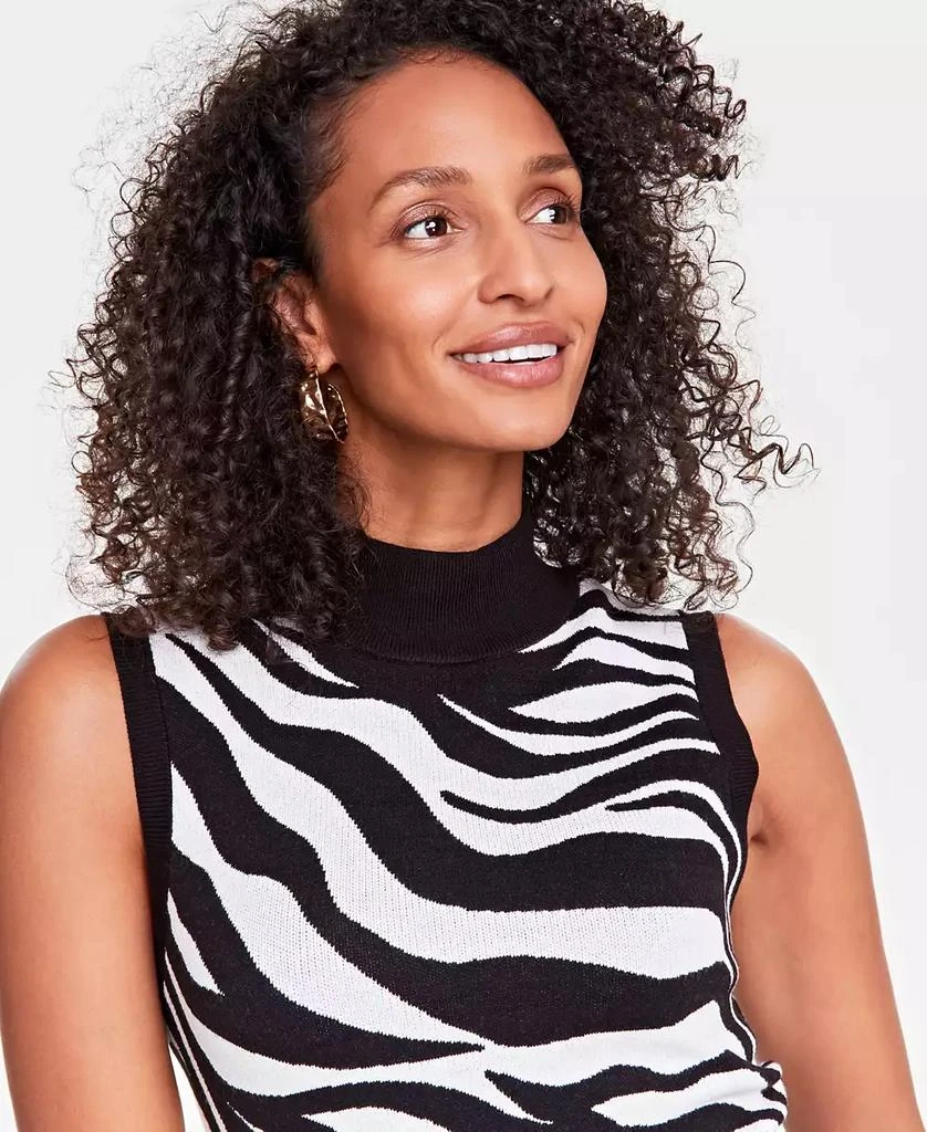 INC International Women's Zebra Jacquard Sweater Dress, Created for Macy's 4