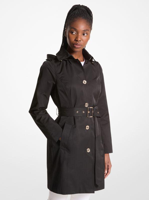 Michael Kors Cotton Blend Hooded Trench Coat