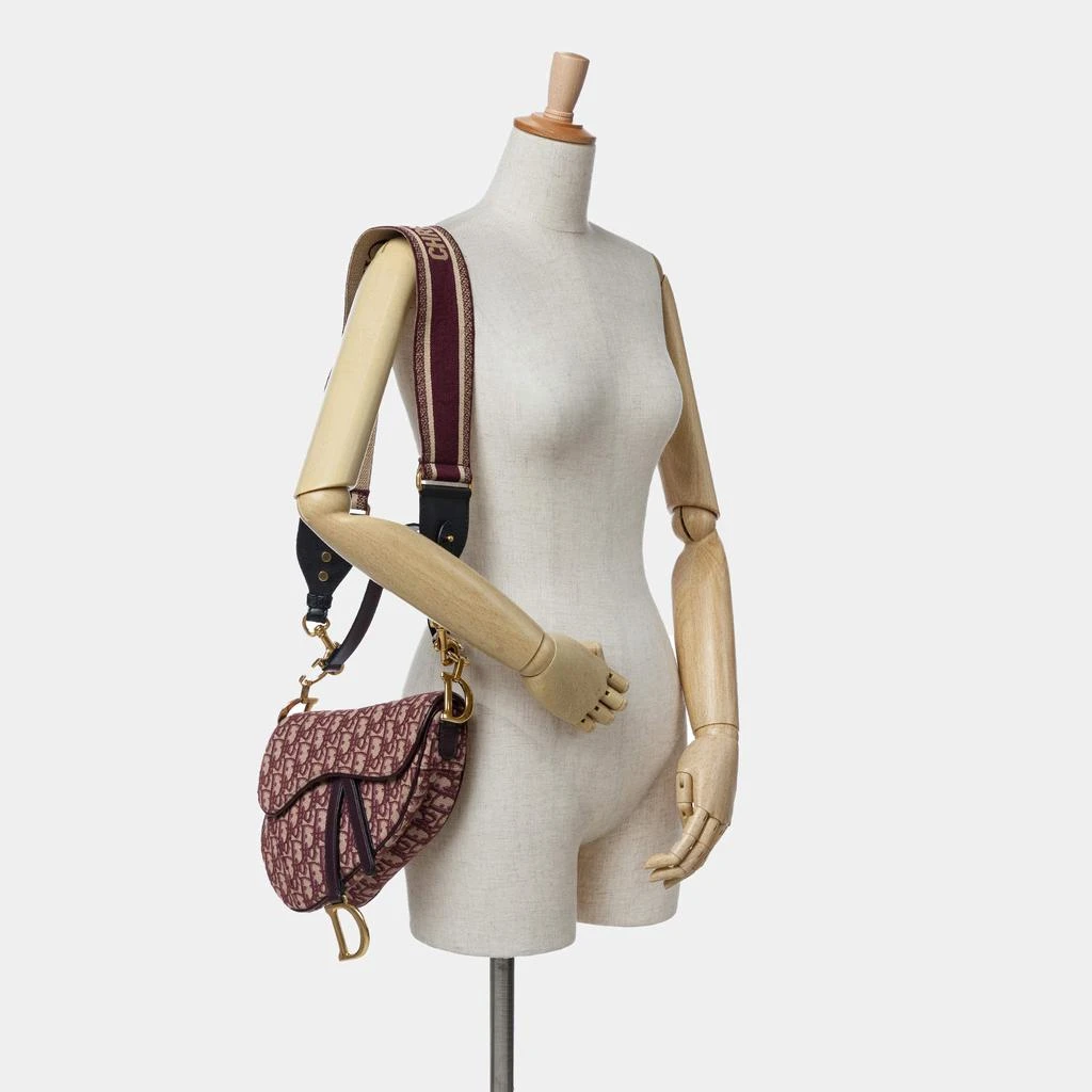 Dior Dior Red Oblique Canvas Saddle Bag 3