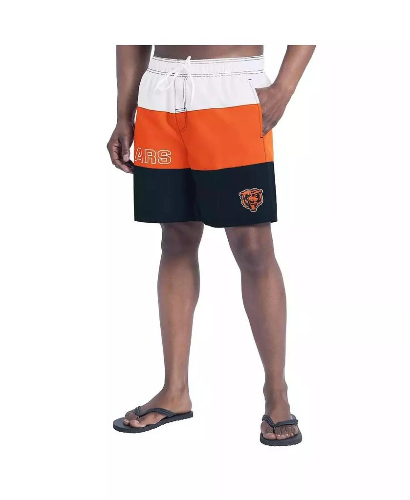 G-III Sports by Carl Banks Men's Navy/Orange Chicago Bears Sunrise Volley Swim Shorts 1