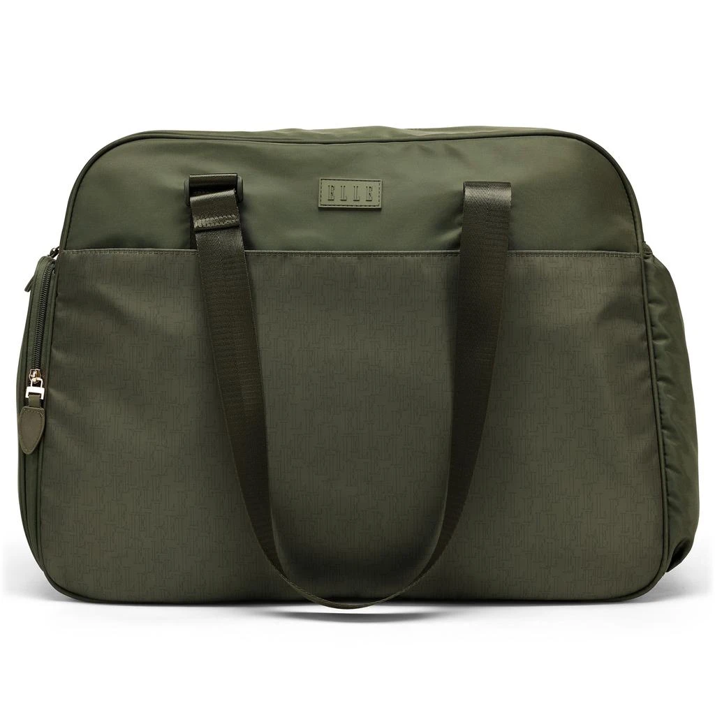 ELLE Wayfarer 40L Monogram Weekender Duffel Bag | Olive Green 1
