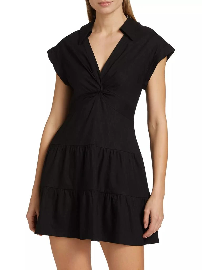 Alice + Olivia Mila Linen-Blend Twist Minidress 3