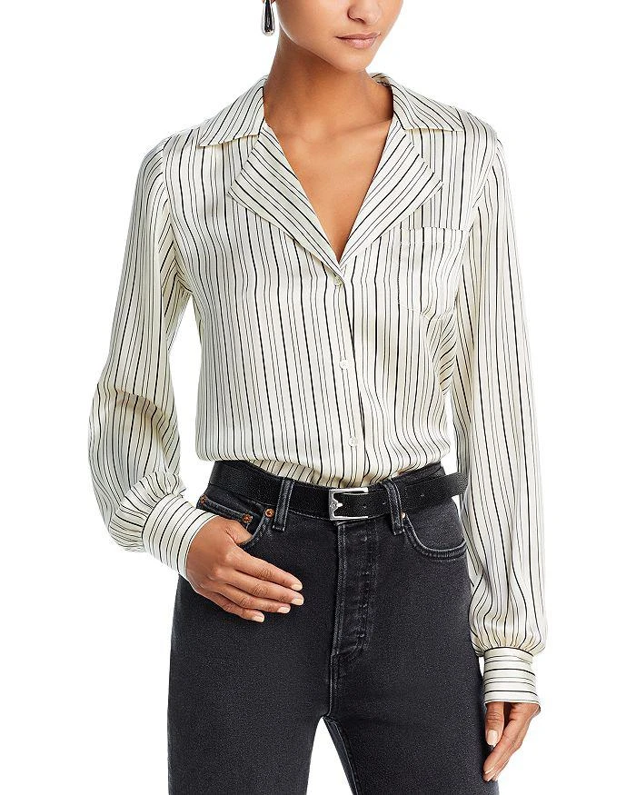 PAIGE Capriana Striped Silk Shirt 1