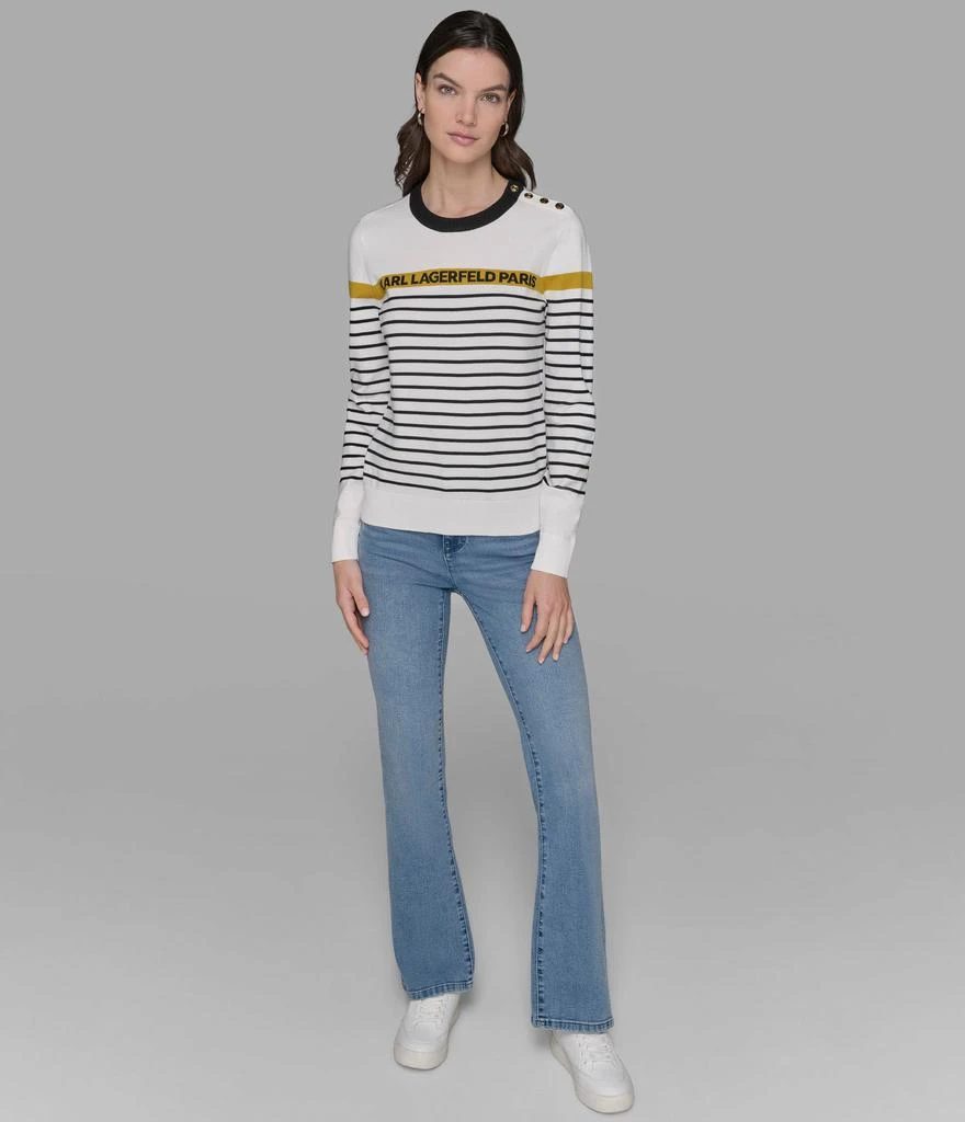 Karl Lagerfeld Paris STRIPED LOGO SWEATER 3