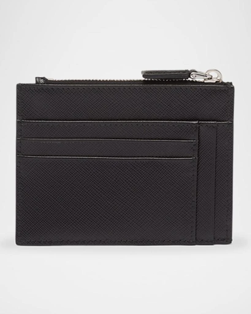 Prada Men's Saffiano Leather Zip Card Holder 2