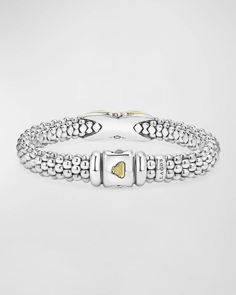 LAGOS Sterling Silver and 18K Embrace Diamond Pave Rope Bracelet 5