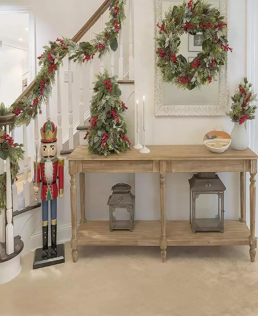 National Tree Company 9' HGTV Home Collection Berries and Greenery Garland 4
