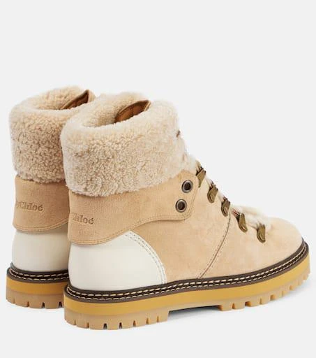 See by Chloé Eileen shearling-lined suede hiking boots 3