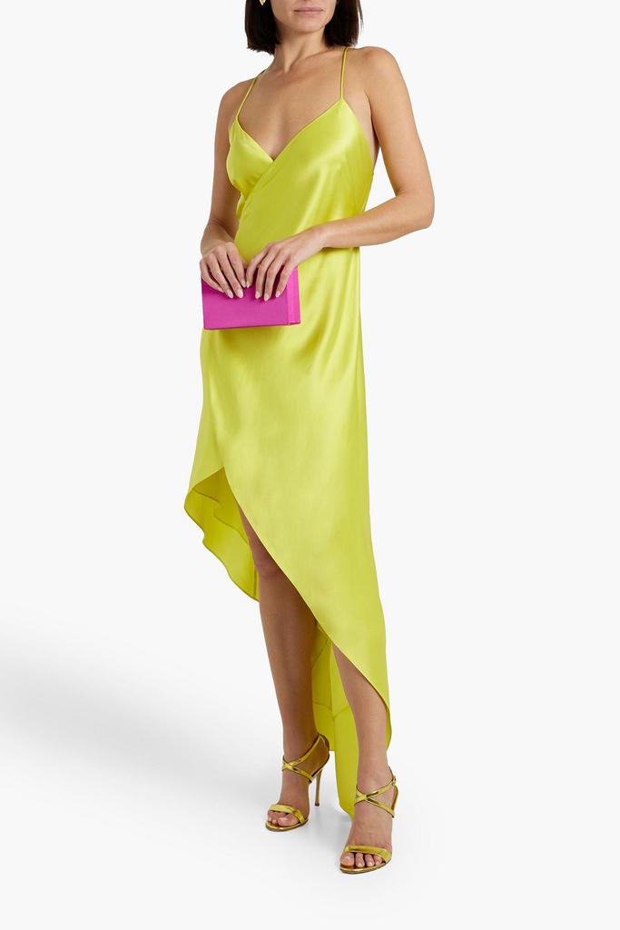 Michelle Mason Asymmetric silk-satin maxi wrap dress
