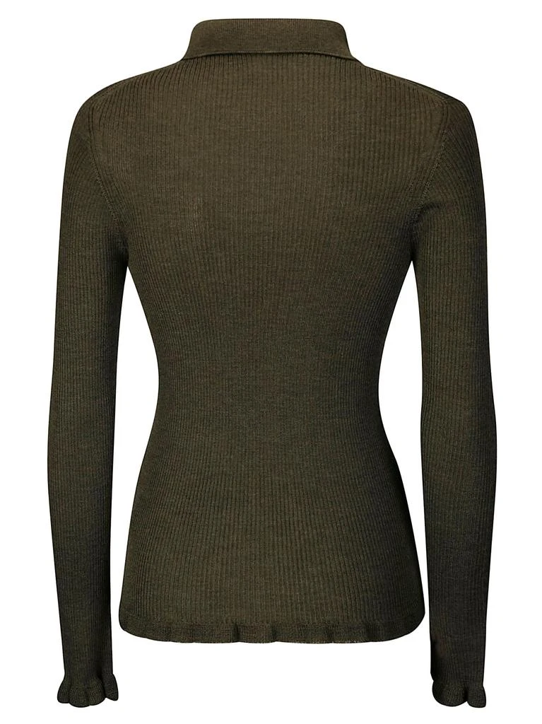 CECILIE BAHNSEN Oda Top Lightweight Knit Olive Grey 2