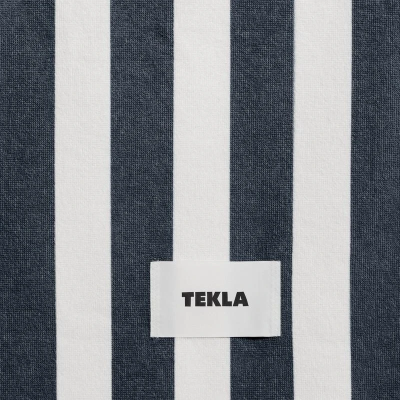 Tekla White and blue striped beach towel 3