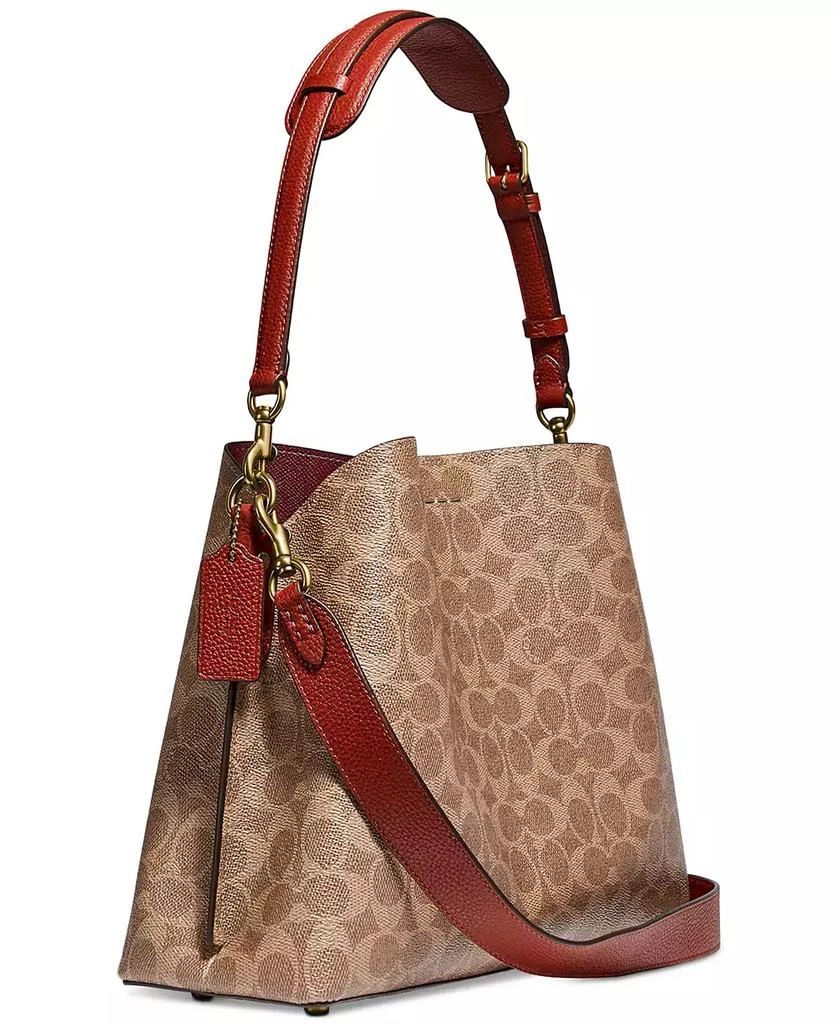 Coach Signature Coated Canvas Willow Shoulder Bag with Convertible Straps 7