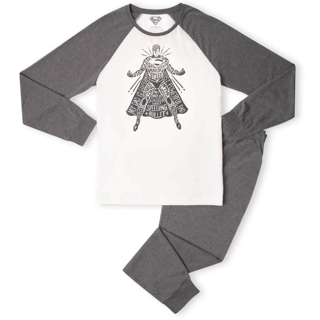 Original Hero DC Superman Man Of Steel Men's Pyjama Set - White/Grey 1