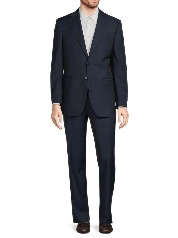 Saks Fifth Avenue Check Wool Two-Button Classic Fit Suit 1
