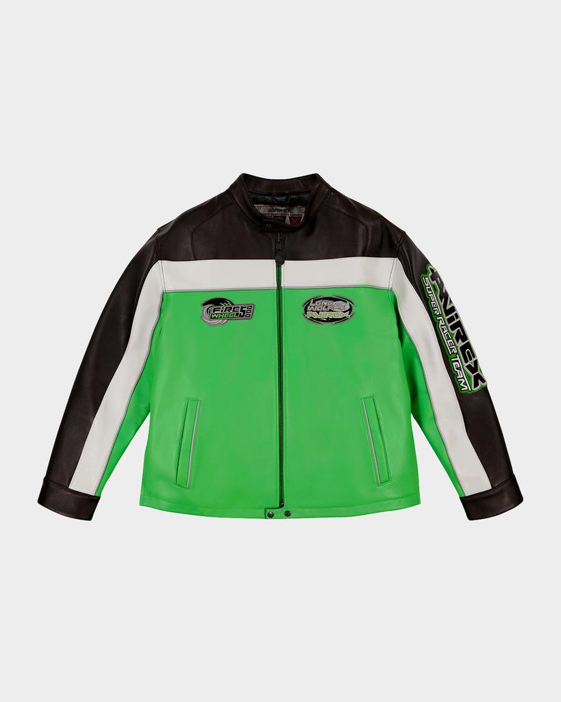 AVIREX Men's Lone Wolf Leather Racer Jacket - Jackets - Free