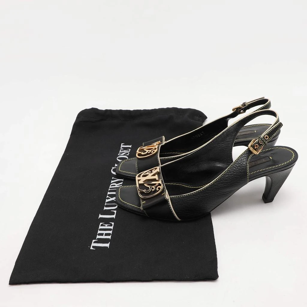 Louis Vuitton Louis Vuitton Black Leather Slide Sandals Size 38 9