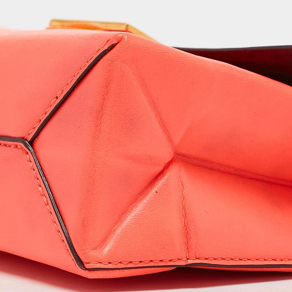 Stella McCartney Stella McCartney Neon Orange Faux Leather Metal Flap Crossbody Bag 16