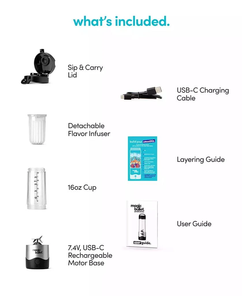 Magic Bullet USB Rechargeable Personal Portable Blender 19