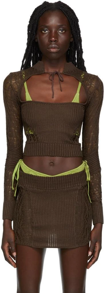 Danielle Guizio SSENSE Exclusive Brown Turtleneck 1