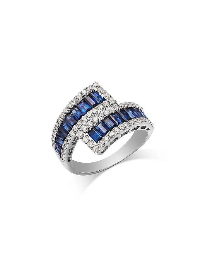 Bloomingdale
s Fine Collection Sapphire 
Diamond Bypass Ring in 14K White Gold